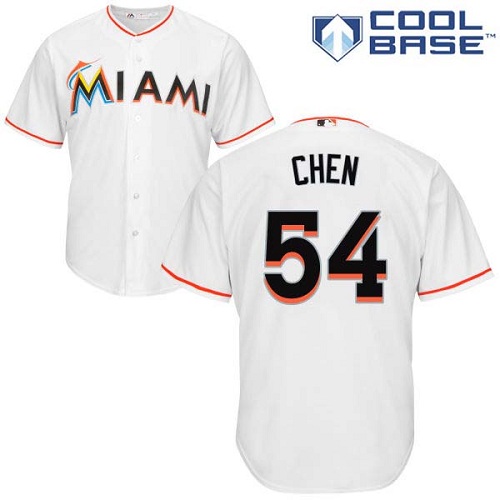 Marlins #54 Wei-Yin Chen White Cool Base Stitched Youth MLB Jersey